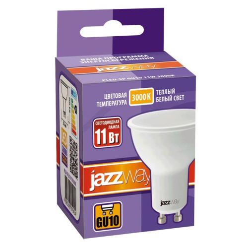 Лампа светодиодная PLED-SP 11Вт PAR16 3000К тепл. бел. GU10 230В 50Гц JazzWay 5019454 Лампа светодиодная PLED-SP 11Вт PAR16 3000К тепл. бел. GU10 230В 50Гц JazzWay 5019454