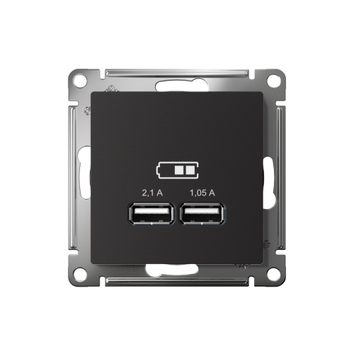 ATLASDESIGN USB РОЗЕТКА A+A, 5В/2,1А, 2х5В/1,05А, механизм, КАРБОН ATLASDESIGN USB РОЗЕТКА A+A, 5В/2,1А, 2х5В/1,05А, механизм, КАРБОН