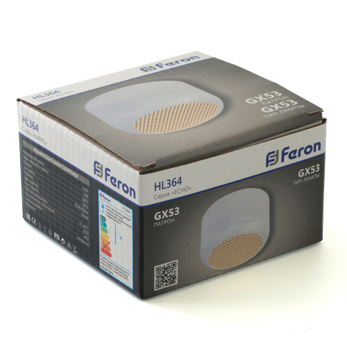 Светильник потолочный Feron HL364 Barrel ECHO 12W, 230V, GX53, белый, с антибликовой сеточкой Светильник потолочный Feron HL364 Barrel ECHO 12W, 230V, GX53, белый, с антибликовой сеточкой