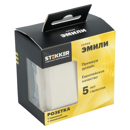 Розетка 1-местная с крышкой с защ. штор, STEKKER, с/з, IP42, 250В, 16А, серия Эмили, RST16-5112-08, кашемир, soft touch Розетка 1-местная с крышкой с защ. штор, STEKKER, с/з, IP42, 250В, 16А, серия Эмили, RST16-5112-08, кашемир, soft touch