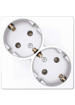 Розетка 2-м СП Simon 24 16А IP20 2х2P+E Schuko без защ. шторок механизм бел. Simon 2450459-030
