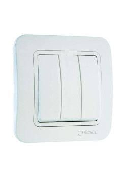 Выключатель 3-кл. СП Lillium 10А IP20 бел./бел. Makel 70091
