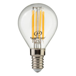 Лампа светодиодная филаментная RS LED F P45 E14 7W 220-240V 2700К 7Вт шар 810лм Ra 90 15011245089