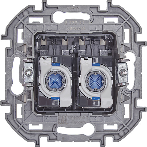 INSPIRIA Розетка компьютерная двойная RJ45 категория 6 UTP слоновая кость