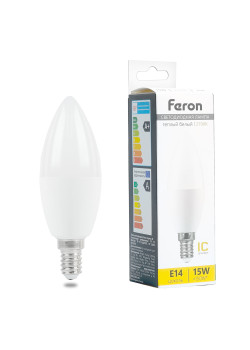 Лампа светодиодная Feron LB-980 Свеча E14 15W 175-265V 2700K