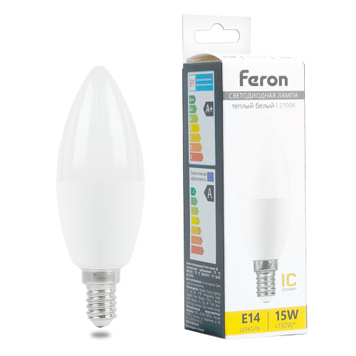 Лампа светодиодная Feron LB-980 Свеча E14 15W 175-265V 2700K