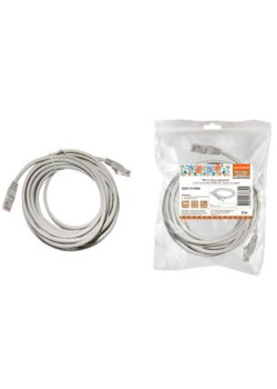 Патч-корд народный U/UTP Cat 5e 4PR 24AWG PVC, литой 5 м, серый