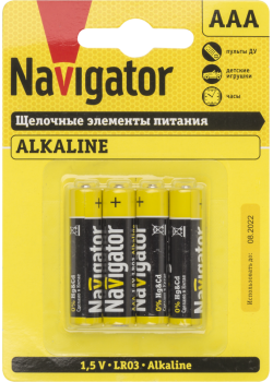 Элемент питания алкалиновый AAA/LR03 61 462 NBT-NPE-LR03-BP4 (блист.4шт) Navigator 61462