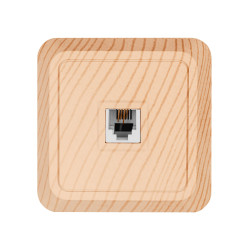 Розетка TФ (RJ-11) открытой установки IP20, сосна 