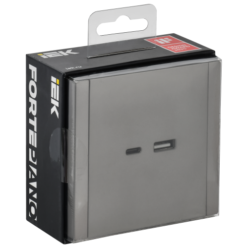 FORTE&PIANO Розетка USB A+C 3,1А FP550 сталь IEK FORTE&PIANO Розетка USB A+C 3,1А FP550 сталь IEK