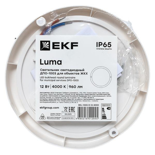 ДПО-1003-К 12Вт 4000К IP65 LUMA EKF ДПО-1003-К 12Вт 4000К IP65 LUMA EKF