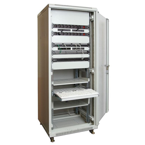 Полка консольная перфорированная 19дюйм 1U Г=315мм SH-J017-1U-315 Cabeus 7075c