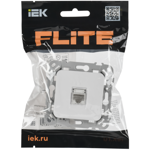 FLITE Розетка компьютерная RJ45 категория 5Е UTP РК5е-1-0-ФлБ белый IEK
