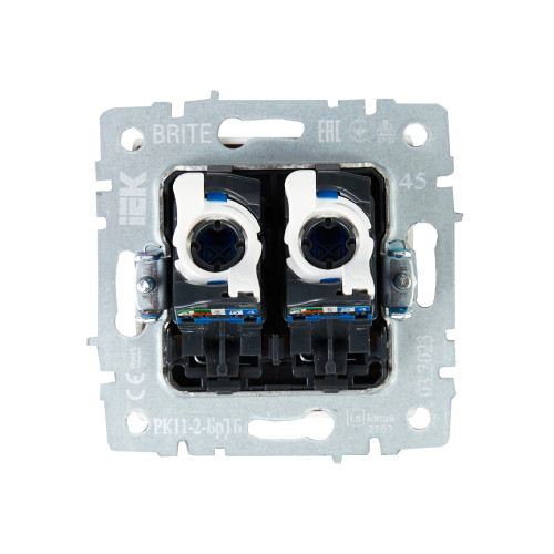 BRITE Розетка компьютерная двойная RJ45 кат.6 РК11-2-БрТБ темная бронза IEK BRITE Розетка компьютерная двойная RJ45 кат.6 РК11-2-БрТБ темная бронза IEK