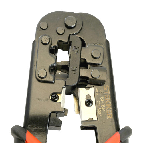 Кримпер STEKKER CTLS007 для обжима RJ разъемов RJ-45 (8P8C), RJ-12 (6P6C) и RJ-11 (6P4C и 6P2C), черный, красный Кримпер STEKKER CTLS007 для обжима RJ разъемов RJ-45 (8P8C), RJ-12 (6P6C) и RJ-11 (6P4C и 6P2C), черный, красный