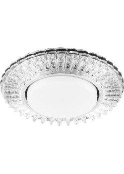 Светильник встраиваемый с белой LED подсветкой Feron CD4025 потолочный GX53 без лампы прозрачный
