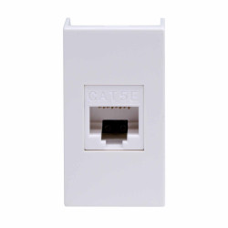 Компьютерная розетка RJ-45, кат. 5е, 8P8C, ЭУИ Вива (Viva), белая, 1модуль
