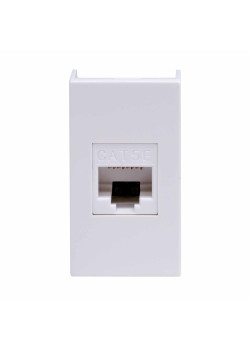 Компьютерная розетка RJ-45, кат. 5е, 8P8C, ЭУИ Вива (Viva), белая, 1модуль