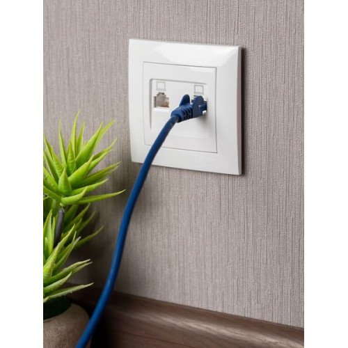 Валенсия розетка компьютерная RJ-45 2-местная белая EKF