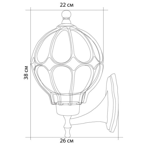 Светильник садово-парковый Feron PL3801 круглый на стену вверх 60W 230V E27, черное золото Светильник садово-парковый Feron PL3801 круглый на стену вверх 60W 230V E27, черное золото