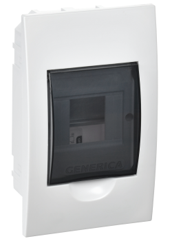 Корпус пластиковый ЩРВ-П-4 черная прозрачная дверь IP41 GENERICA