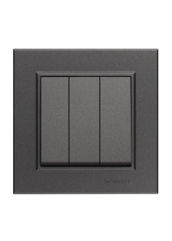 Выключатель 3-кл. СП Karea 10А IP20 дым. металлик Makel 56050091