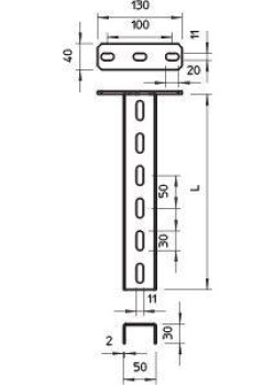 Стойка потолочная US 3 300мм гор. цинк US 3 K 30 FT OBO 6342353