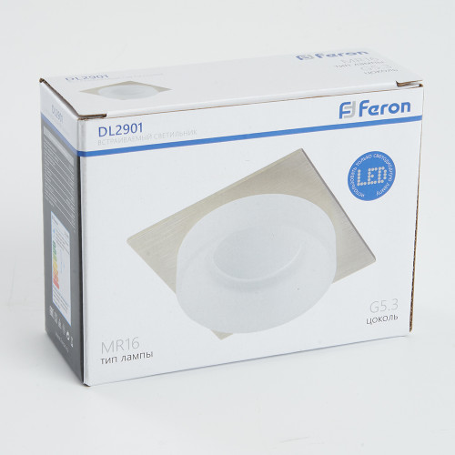 Светильник встраиваемый Feron DL2901 потолочный MR16 G5.3 хром Светильник встраиваемый Feron DL2901 потолочный MR16 G5.3 хром