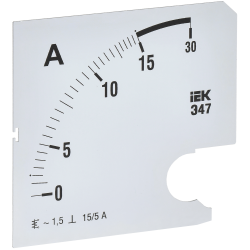 Шкала сменная для амперметра Э47 15/5А класс точности 1,5 96х96мм IEK