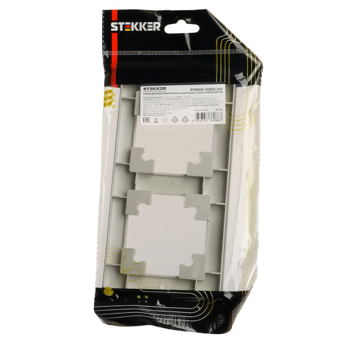 Рамка STEKKER, PFR00-7002-03 2-местная, пластик, серия Катрин, серебро Рамка STEKKER, PFR00-7002-03 2-местная, пластик, серия Катрин, серебро