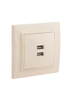 Минск Розетка USB 2-мест. СП 2,1А беж. EKF