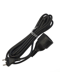 Удлинитель-шнур 1х3м без заземл. 10А IP20 ПВС 2х1 черн. DOMTOK 2339