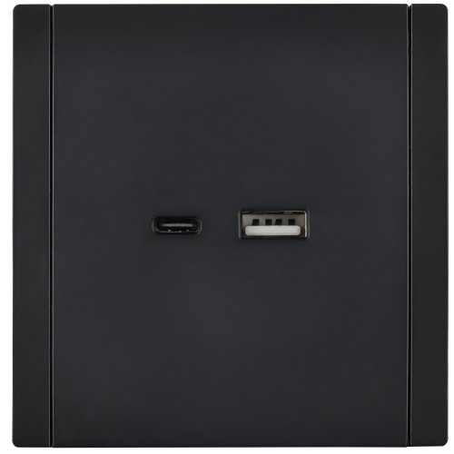 FORTE&PIANO Розетка USB A+C 3,1А FP150 черный IEK FORTE&PIANO Розетка USB A+C 3,1А FP150 черный IEK