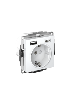 ATLASDESIGN РОЗЕТКА 16А с 2 USB A+C, 5В/2,4А/3,0А, 2х5В/1,5А, механизм, ЛОТОС