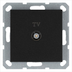 Розетка телевизионная оконечная TV Ф9.5мм механизм антрацит Jasmart G6001B