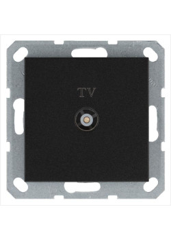 Розетка телевизионная оконечная TV Ф9.5мм механизм антрацит Jasmart G6001B