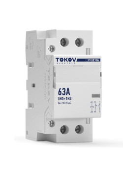 Контактор модульный 36мм 63А 230В АС 1НО 1НЗ PRIZMA TOKOV ELECTRIC TKE-PZ-MC-2-63-230-11