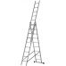 Лестница трехсекционная алюминиевая, 3x9 ступеней, H=257/426/591 см, вес 11.18 кг