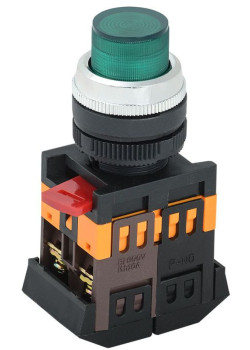 Кнопка ABLFP-22 d22мм 1з+1р 240В неон зел. IEK BBT20-ABLFP-K06