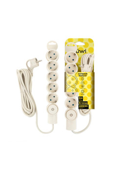 Фильтр сетевой 5х5м с/з с выкл 2кВт 10А/2 сл. кость Duwi 32573 4