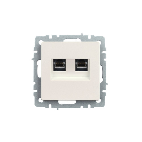 BRITE Розетка компьютерная двойная кат.5E RJ45 РК10-2-БрЖ жемчуг IEK