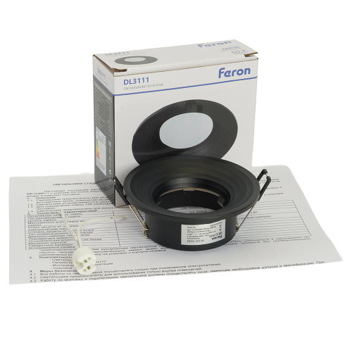 Светильник встраиваемый Feron DL3111 потолочный MR16 G5.3 черный Светильник встраиваемый Feron DL3111 потолочный MR16 G5.3 черный