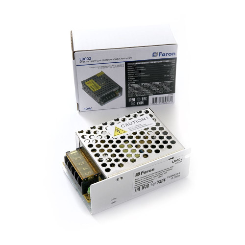 Трансформатор электронный для светодиодной ленты 30W 12V (драйвер), LB002 FERON Трансформатор электронный для светодиодной ленты 30W 12V (драйвер), LB002 FERON