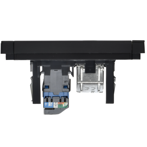FORTE&PIANO Розетка компьютерная двойная RJ45 кат.6 FP134M металл черный IEK FORTE&PIANO Розетка компьютерная двойная RJ45 кат.6 FP134M металл черный IEK