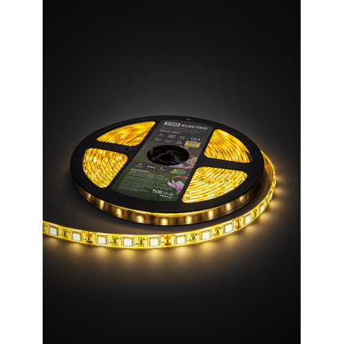 Лента светодиодная SMD5050-60 LED/м-IP65-12 В-14,4 Вт/м-3000 К (5 м) блистер TDM Лента светодиодная SMD5050-60 LED/м-IP65-12 В-14,4 Вт/м-3000 К (5 м) блистер TDM
