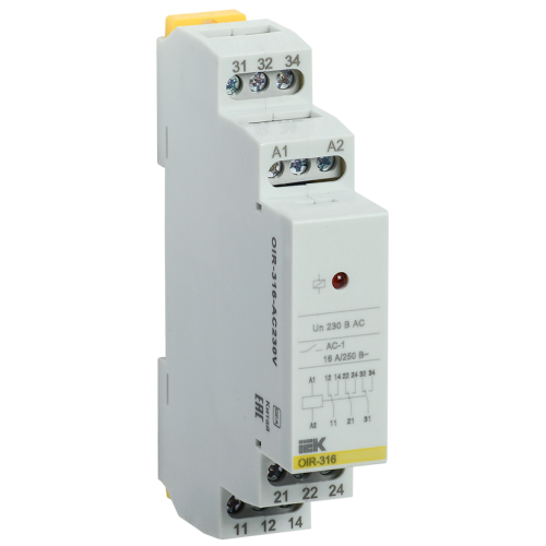 Реле промежуточное модульное OIR 3 контакта 16А 230В AC IEK