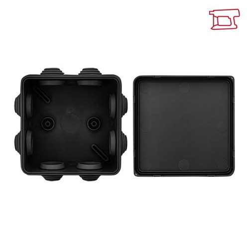 Коробка распределительная КМР-030-031 с крышкой (85x85x40) для прямого монтажа 8 мембр. вводов чёрная IP55 розн. стикер EKF Коробка распределительная КМР-030-031 с крышкой (85x85x40) для прямого монтажа 8 мембр. вводов чёрная IP55 розн. стикер EKF