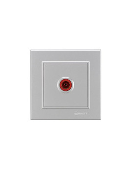Розетка телевизионная проходная TV СП Karea 16А IP20 серебр. Makel 56065007