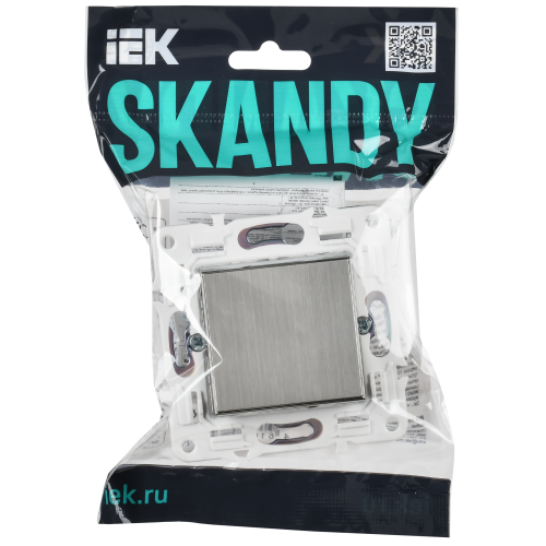 SKANDY Выключатель 1-клавишный проходной 10А SK-V02N металл никель IEK SKANDY Выключатель 1-клавишный проходной 10А SK-V02N металл никель IEK