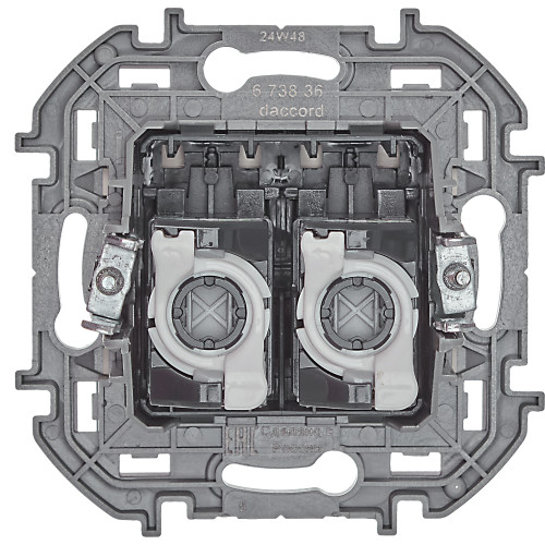 INSPIRIA Розетка компьютерная двойная RJ45 категория 5Е UTP слоновая кость INSPIRIA Розетка компьютерная двойная RJ45 категория 5Е UTP слоновая кость